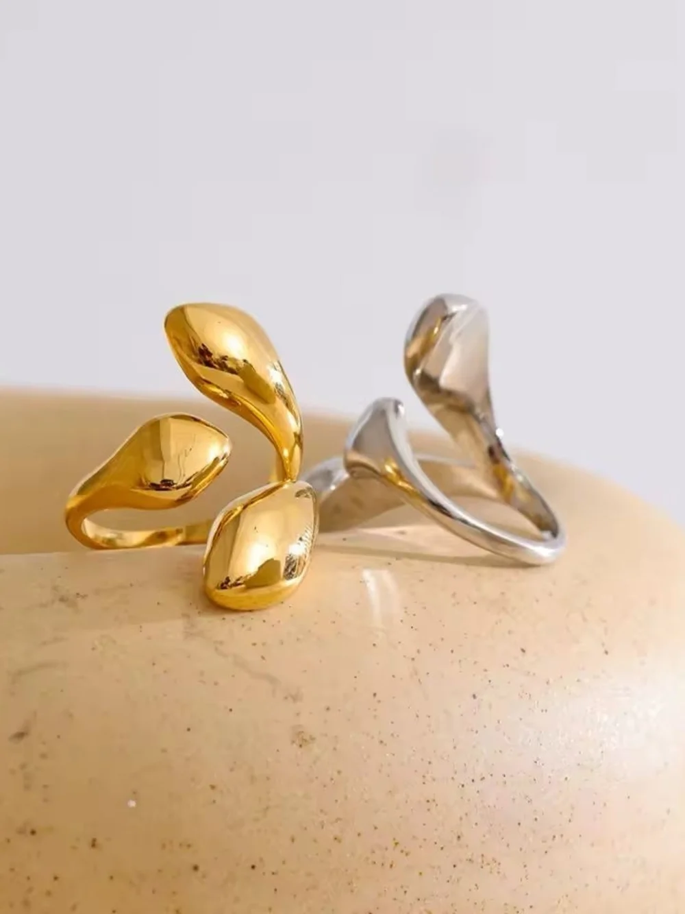 Polished Silver Sculptural Ring